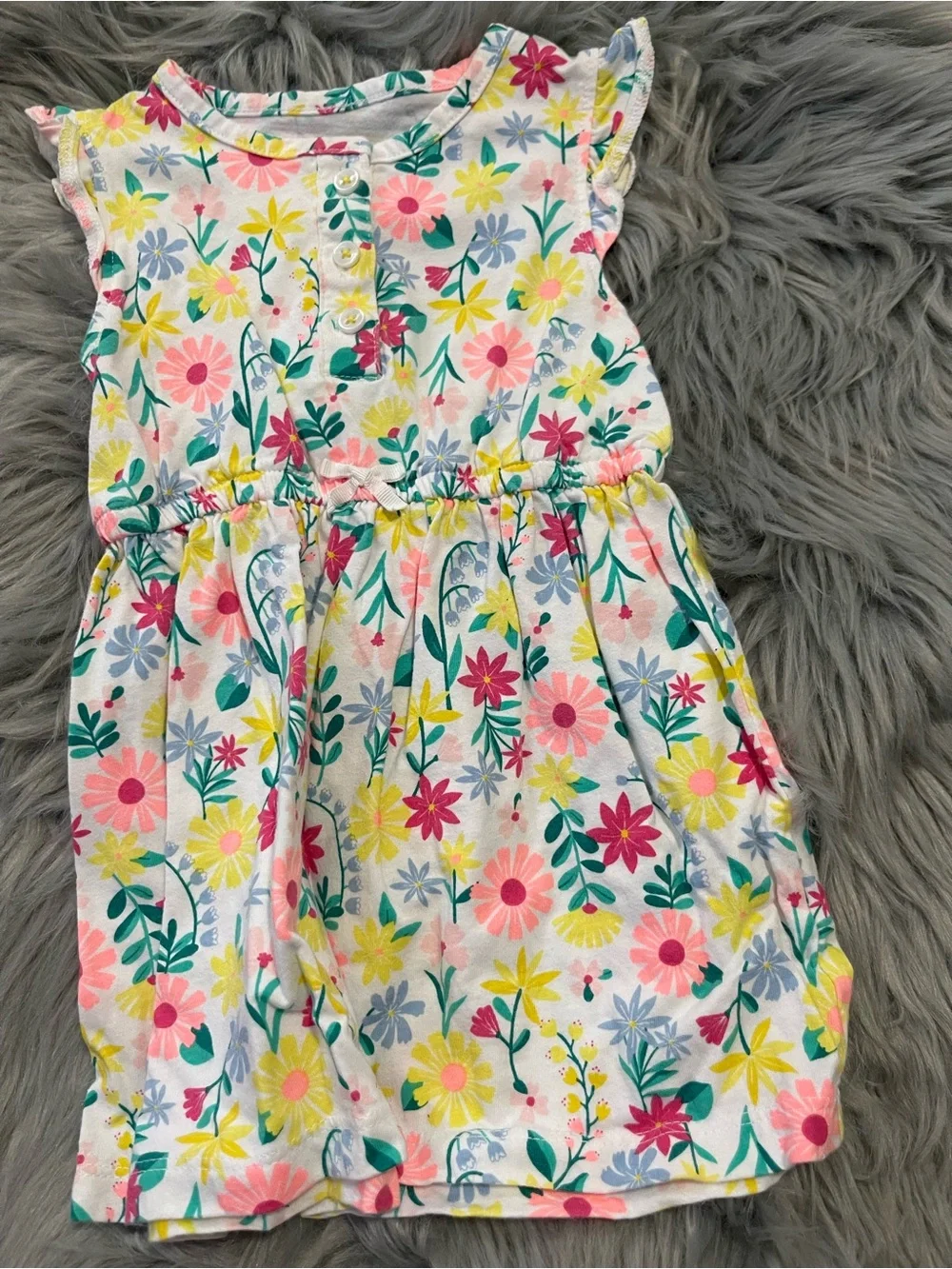 Cute baby girl dress 18 months bright floral print #2791